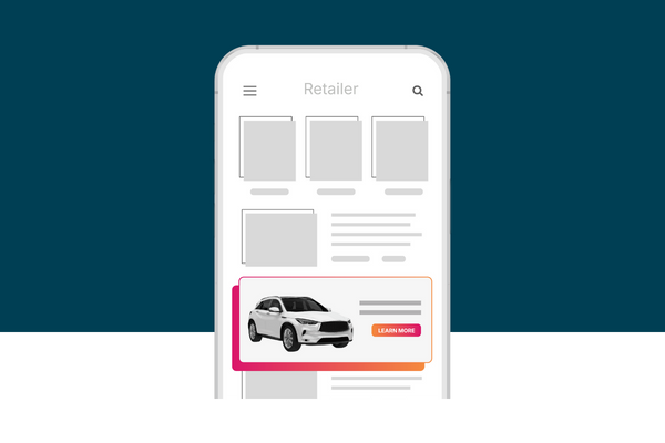 Connected TV home screen featuring a dealership video ad highlighting new inventory arrival for streaming viewers.