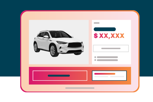 OEM-approved vehicle listing template showing consistent branding, pricing, and call-to-action layout.
