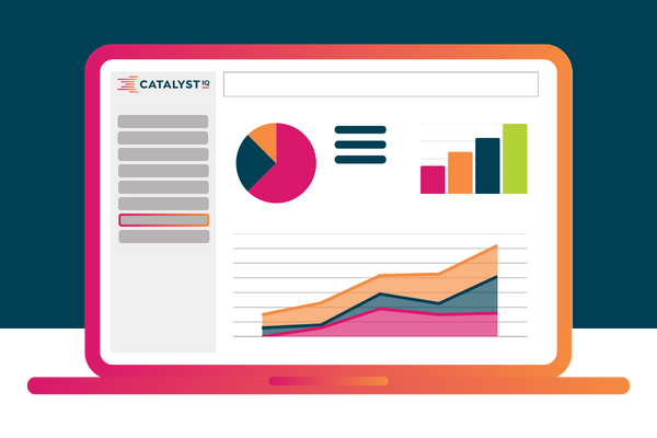 Catalyst IQ analytics dashboard displaying performance charts, growth trends, and transparent reporting insights for ongoing optimization.